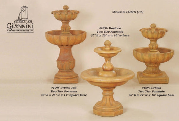Giannini Garden Urbino Two Tier Outdoor Water Fountain 1097