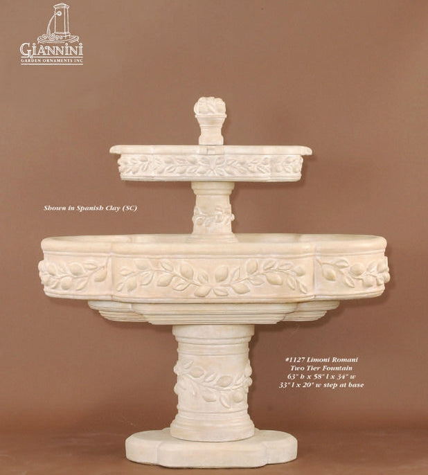 Giannini Garden Limoni Romani Two Tier Outdoor Water Fountain 1127