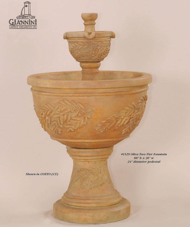 Giannini Garden Oliva Two Tier Outdoor Water Fountain 1129