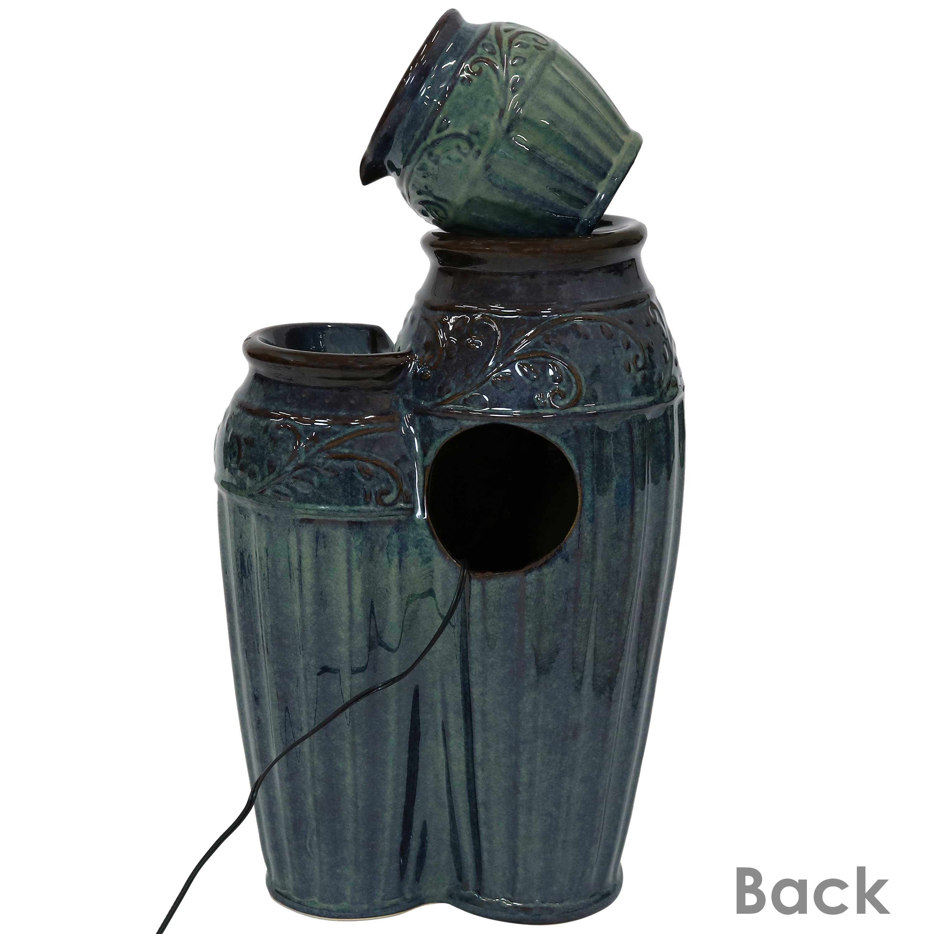 Sunnydaze 27" Tour de Vase Ceramic Outdoor Water Fountain