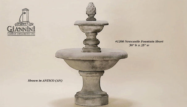 Giannini Garden Newcastle Short Two Tier Outdoor Water Fountain 1200