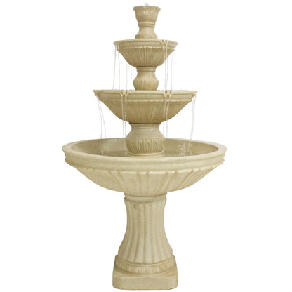 Sunnydaze 55" H Classic Designer 3-Tier Outdoor Water Fountain