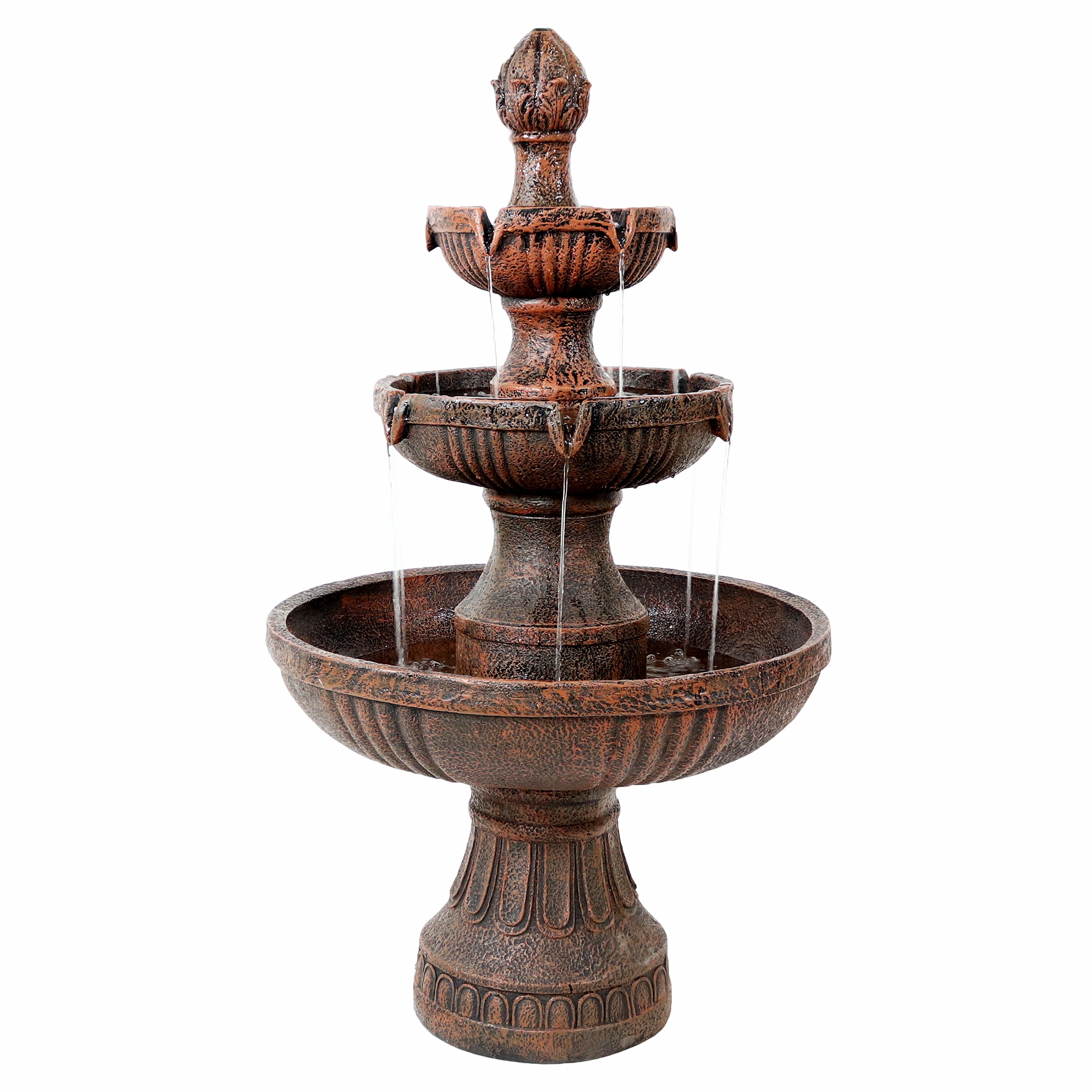 Sunnydaze 43" H Flower Blossom Outdoor Electric 3-Tier Water Fountain