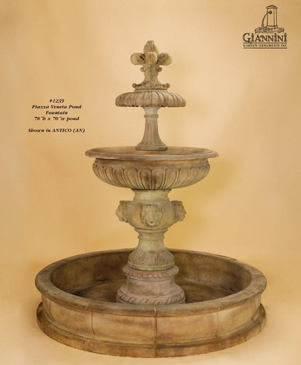 Giannini Garden Piazza Veneta Outdoor Pond Fountain 1239