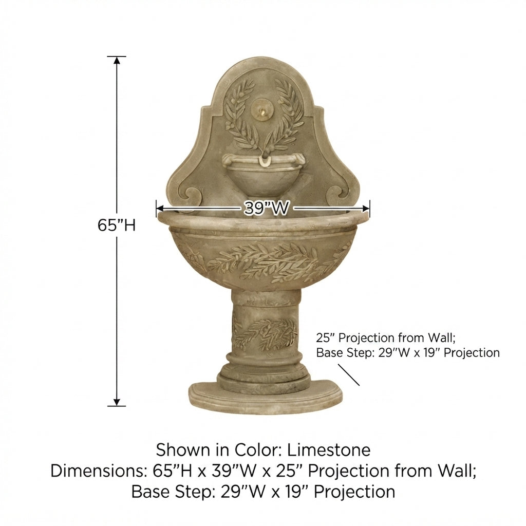 Giannini Garden Oliva Wall Outdoor Water Fountain 1131