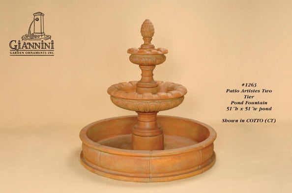 Giannini Garden Patio Artistes Two Tier Outdoor Pond Fountain 1263