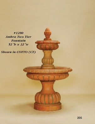 Giannini Garden Ambra Two Tier Outdoor Water Fountain 1280