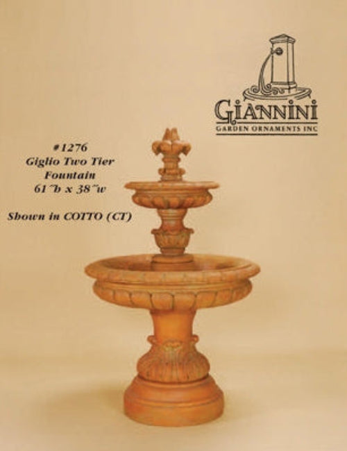 Giannini Garden Giglio Two Tier Outdoor Water Fountain 1276