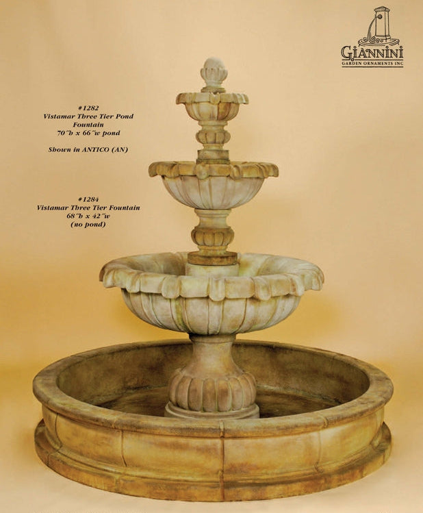 Giannini Garden Vistamar Three Tier Outdoor Water Fountain 1284