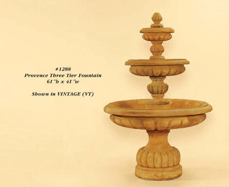 Giannini Garden Provence 3-Tier Cast Stone Outdoor Garden Fountain 1288