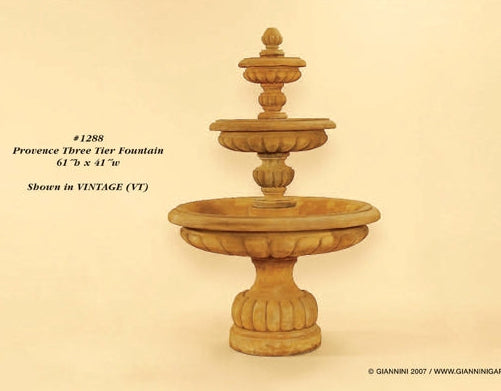 Giannini Garden Provence Three Tier Outdoor Pond Fountain 1288B