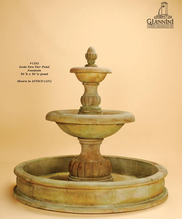 Giannini Garden Isola Two Tier Outdoor Pond Fountain 1293