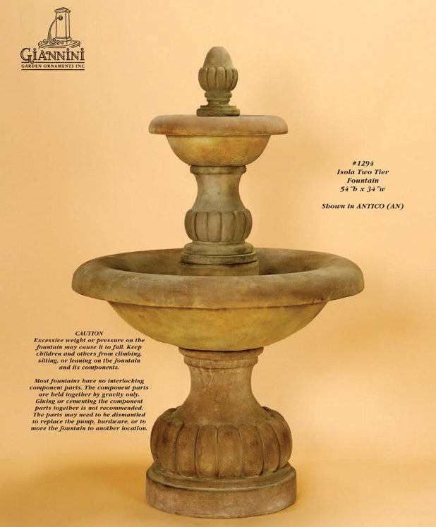 Giannini Garden Isola Two Tier Outdoor Water Fountain 1294