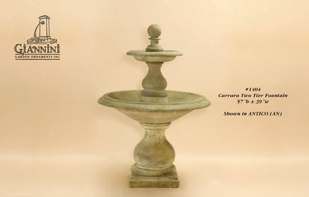 Giannini Garden Carrara Two Tier Outdoor Water Fountain 1404