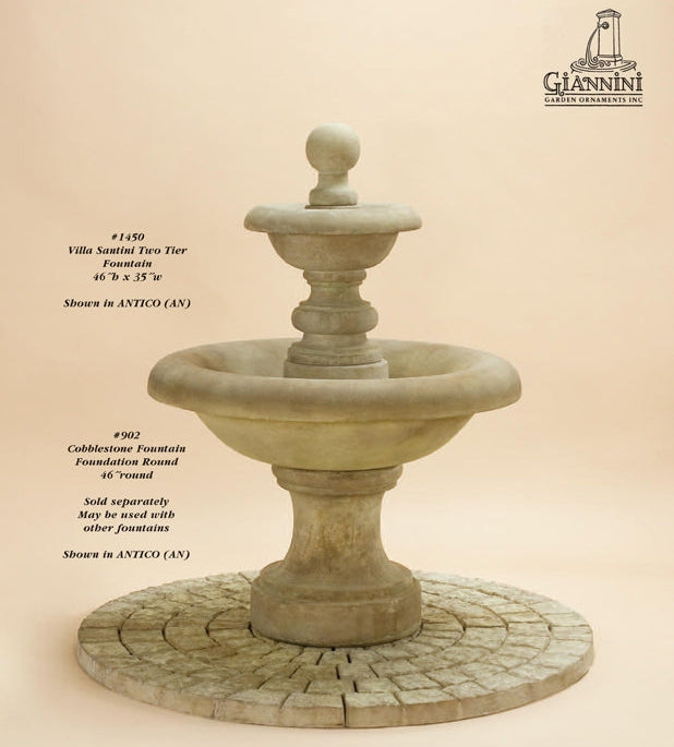 Giannini Garden Villa Santini Two Tier Outdoor Water Fountain 1450