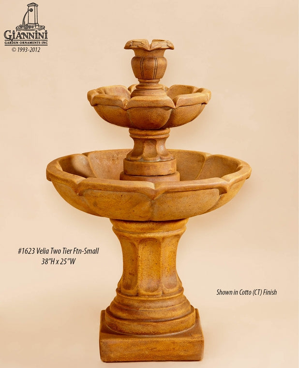 Giannini Garden Velia Small Two Tier Outdoor Water Fountain 1623