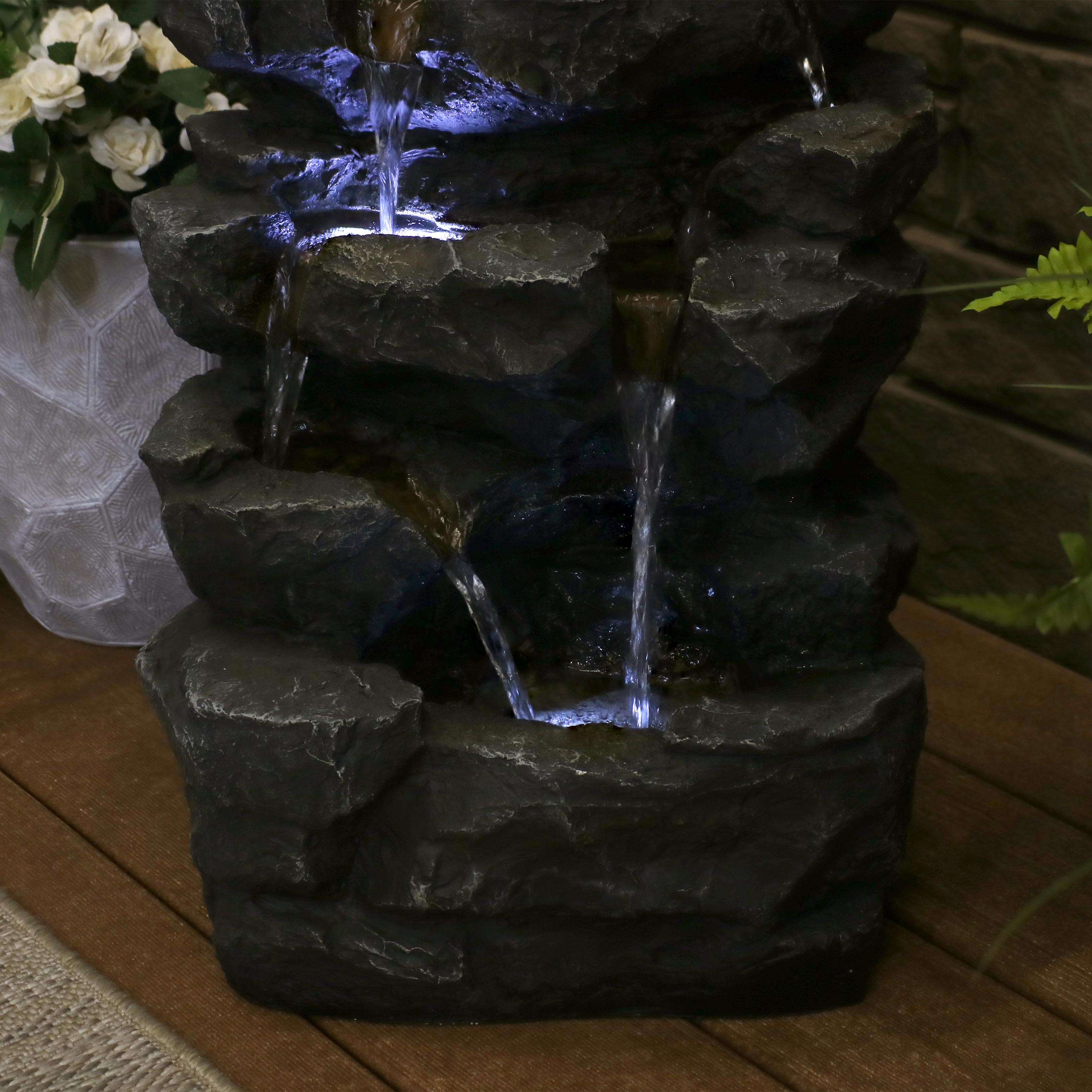 Sunnydaze 24" Grotto Falls Water Fountain with LED Lights