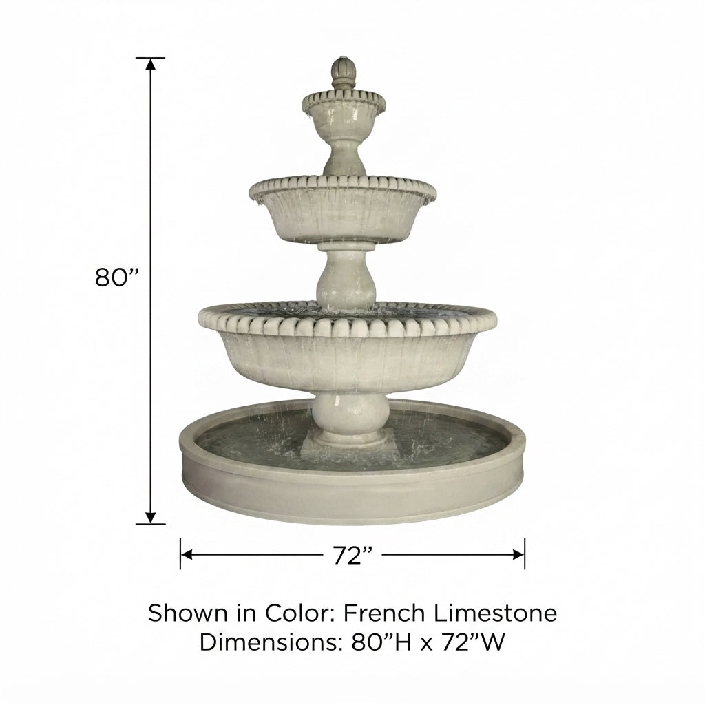 Giannini Garden Malibu Three Tier Outdoor Pond Fountain 1800
