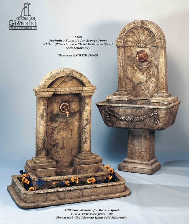 Giannini Garden Foro Romano Outdoor Water Fountain for Spout 187