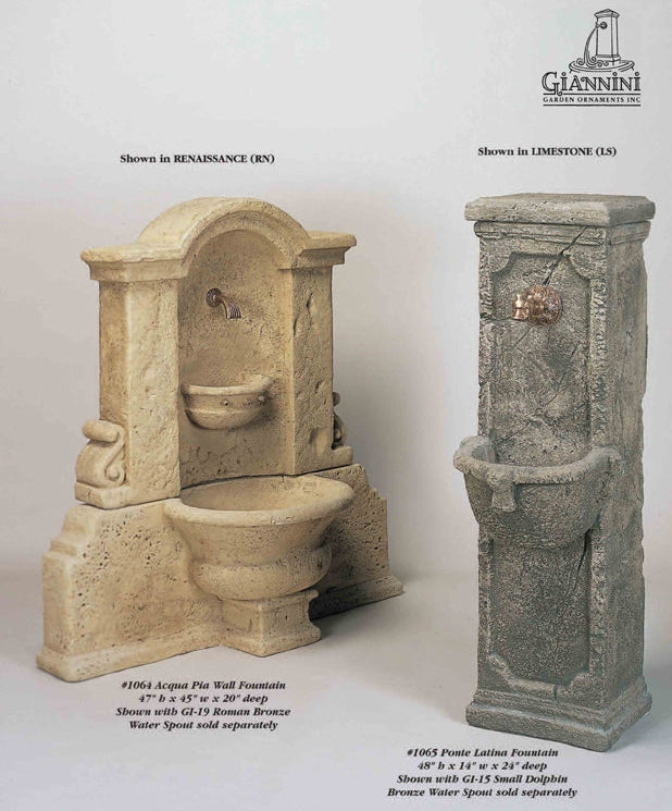 Giannini Garden Ponte Latina Outdoor Fountain For Spout 1065