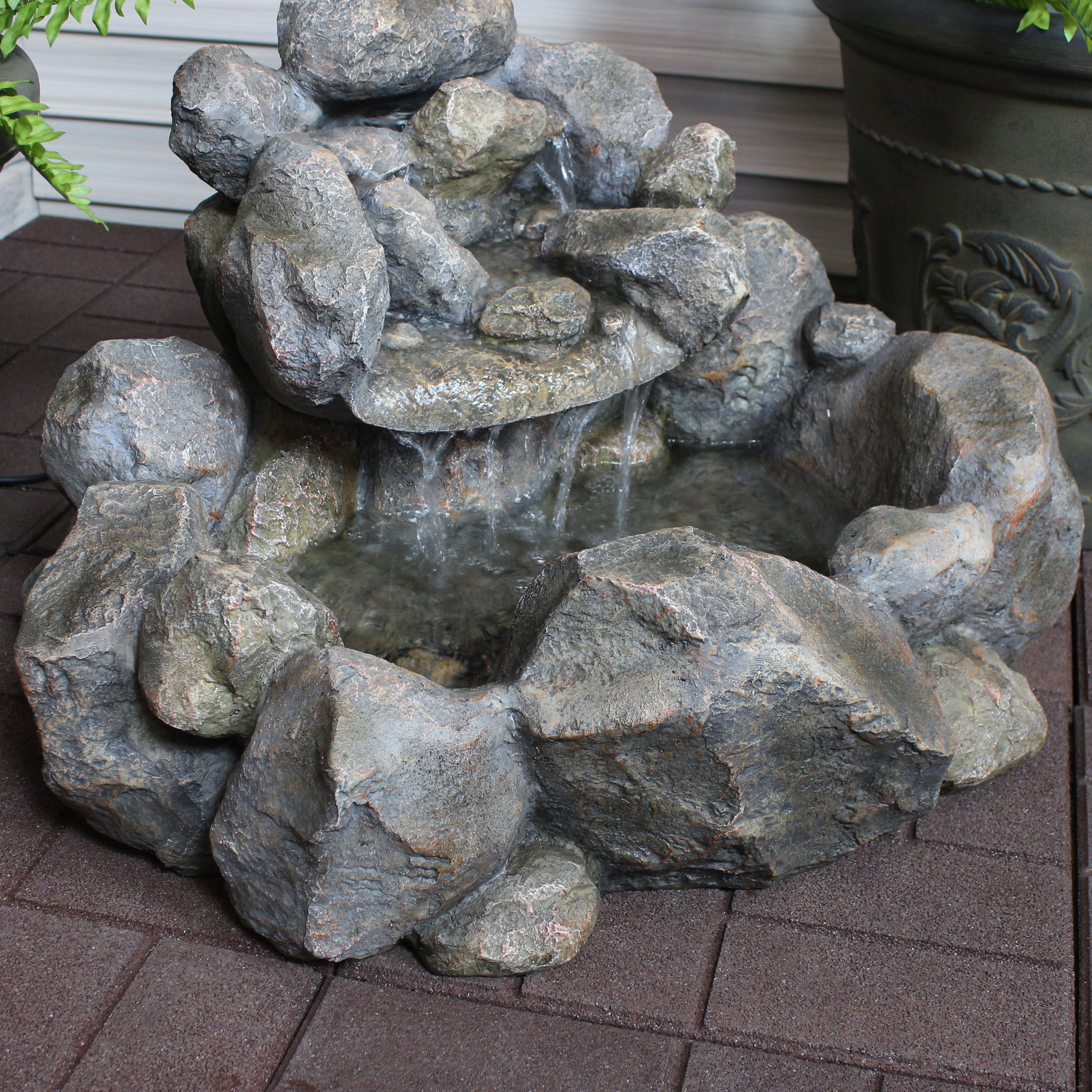 Sunnydaze 18" H Rocky Ravine Outdoor Water Fountain