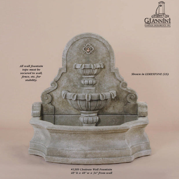 Giannini Garden Chateau Outdoor Wall Fountain 1209
