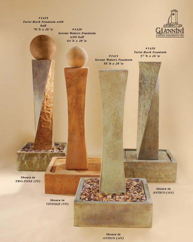 Giannini Garden Twist Rock Outdoor Fountain 1419