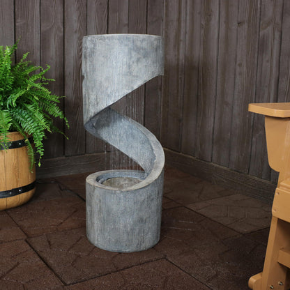 Sunnydaze 31" Showering Spiral Electric Water Fountain with LED Light