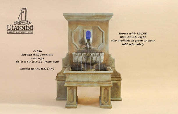 Giannini Garden Savonna Outdoor Wall Fountain with Legs 1546
