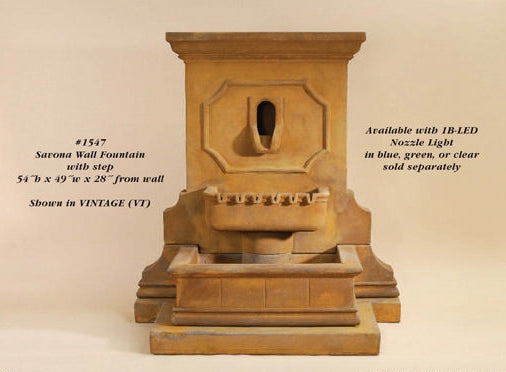 Giannini Garden Savonna Outdoor Wall Fountain with Step 1547