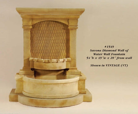 Giannini Garden Savonna Diamond Wall Of Water Outdoor Wall Fountain 1549