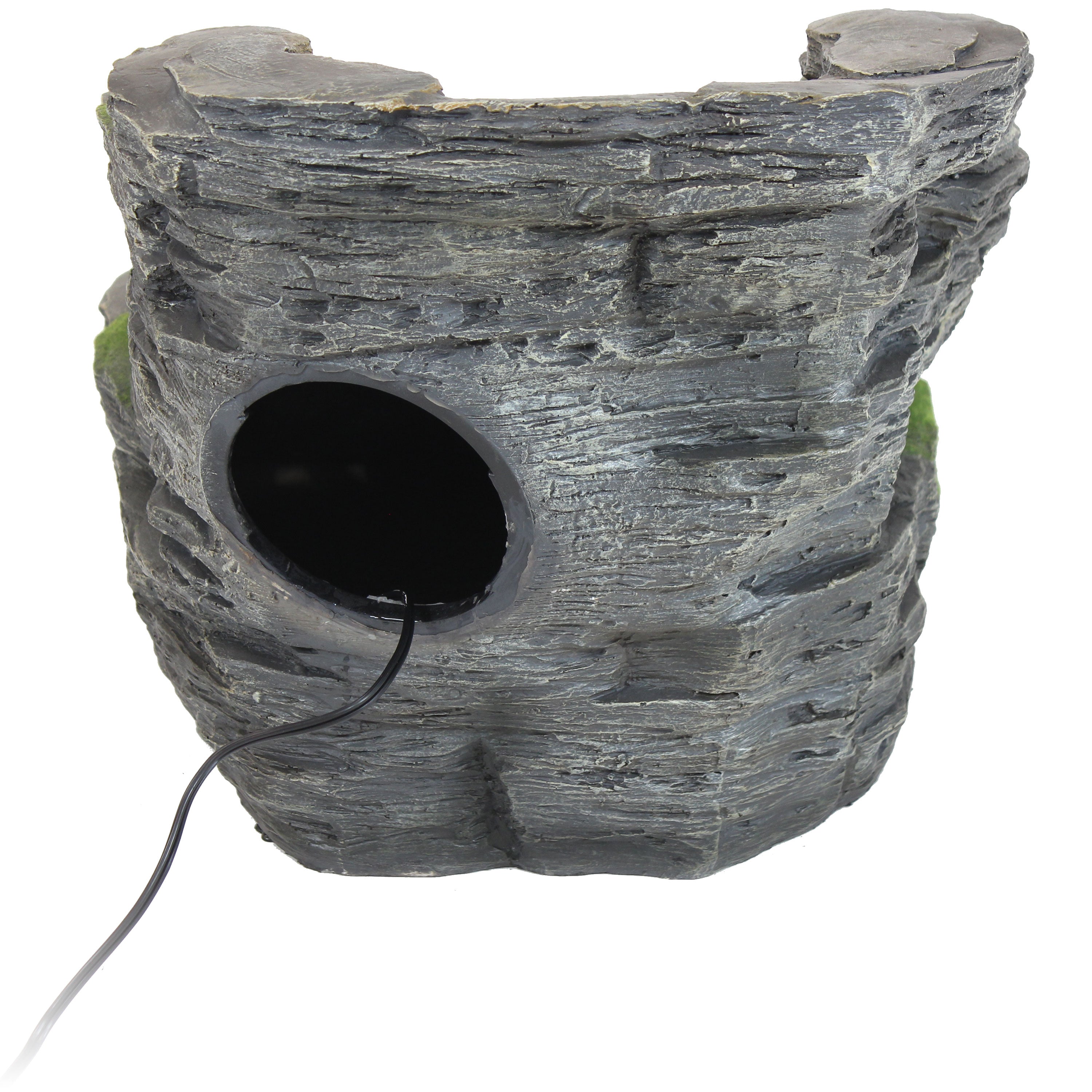 Sunnydaze 13" Shale Falls Outdoor Fountain with LED Lights
