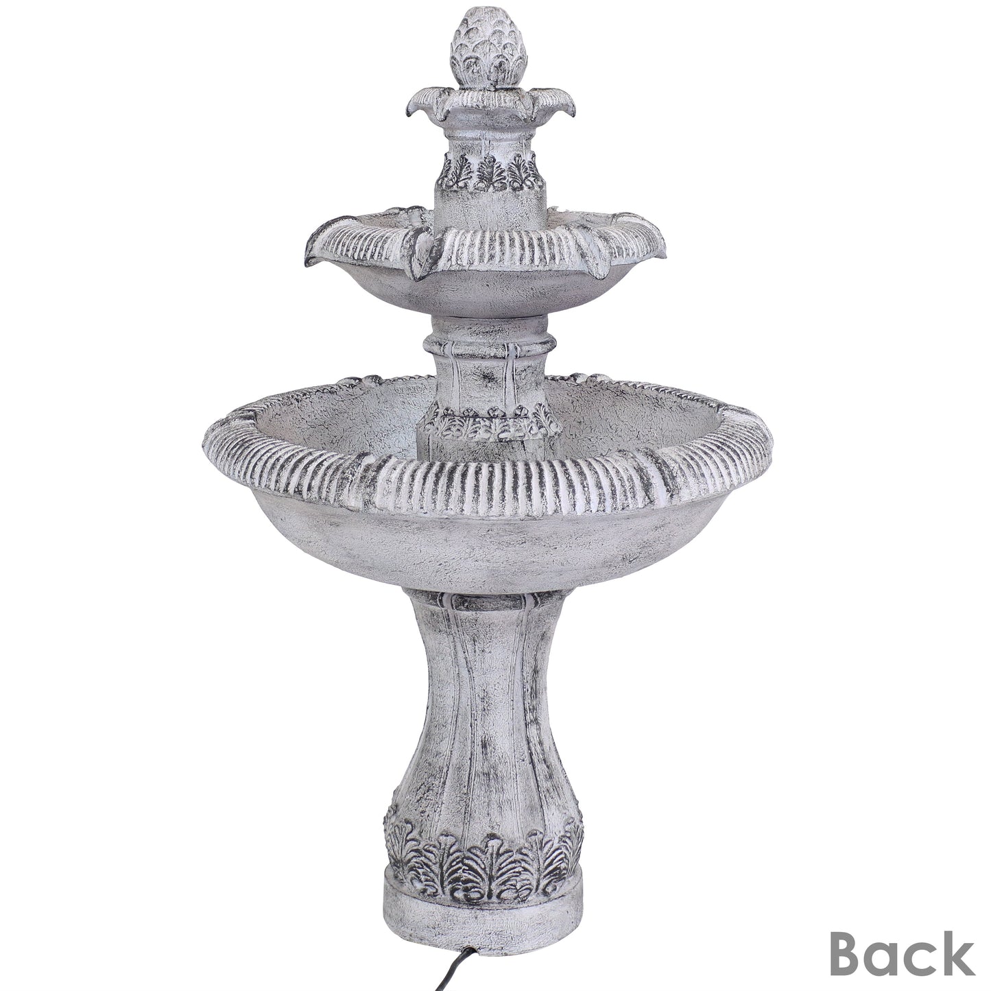 Sunnydaze 45" 3-Tier Outdoor Water Fountain Mediterranean Reinforced Concrete