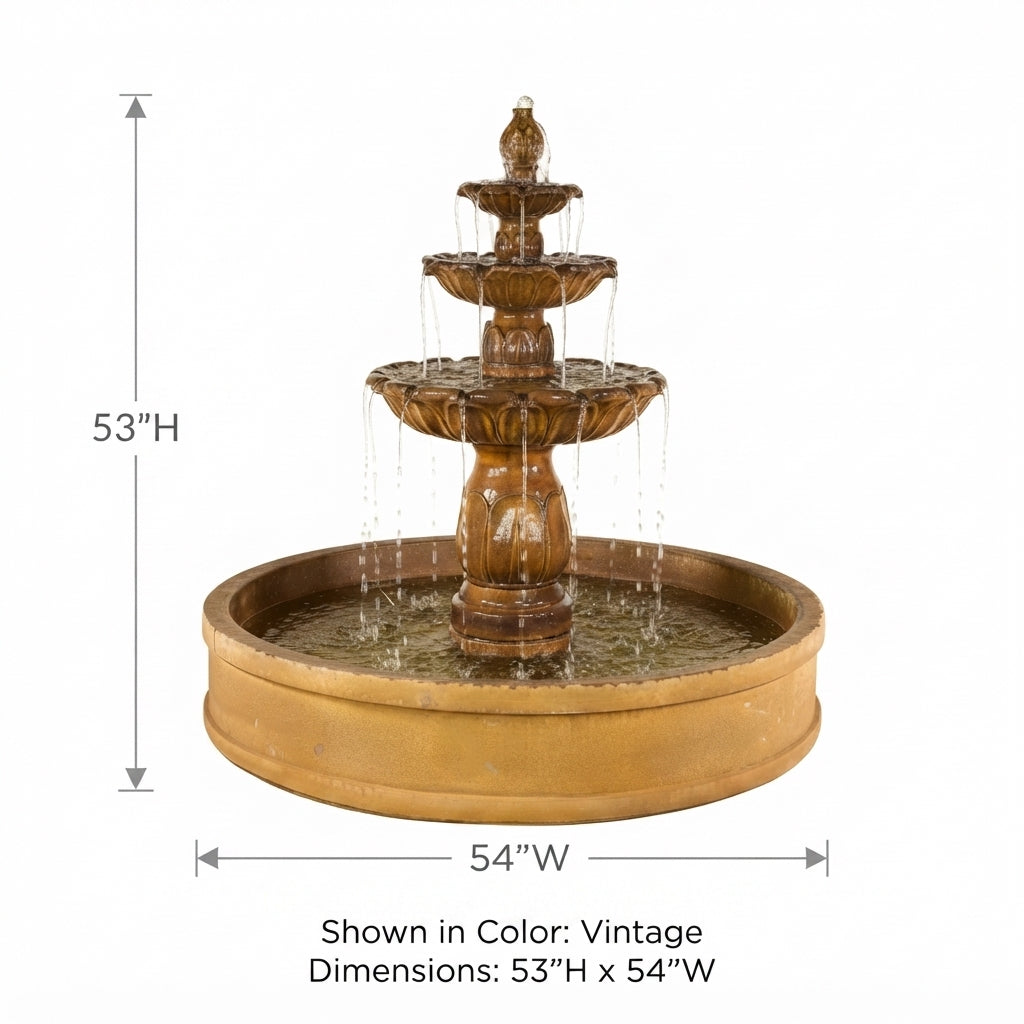 Giannini Garden Arcea Malibu Three Tier Outdoor Pond Fountain 1840