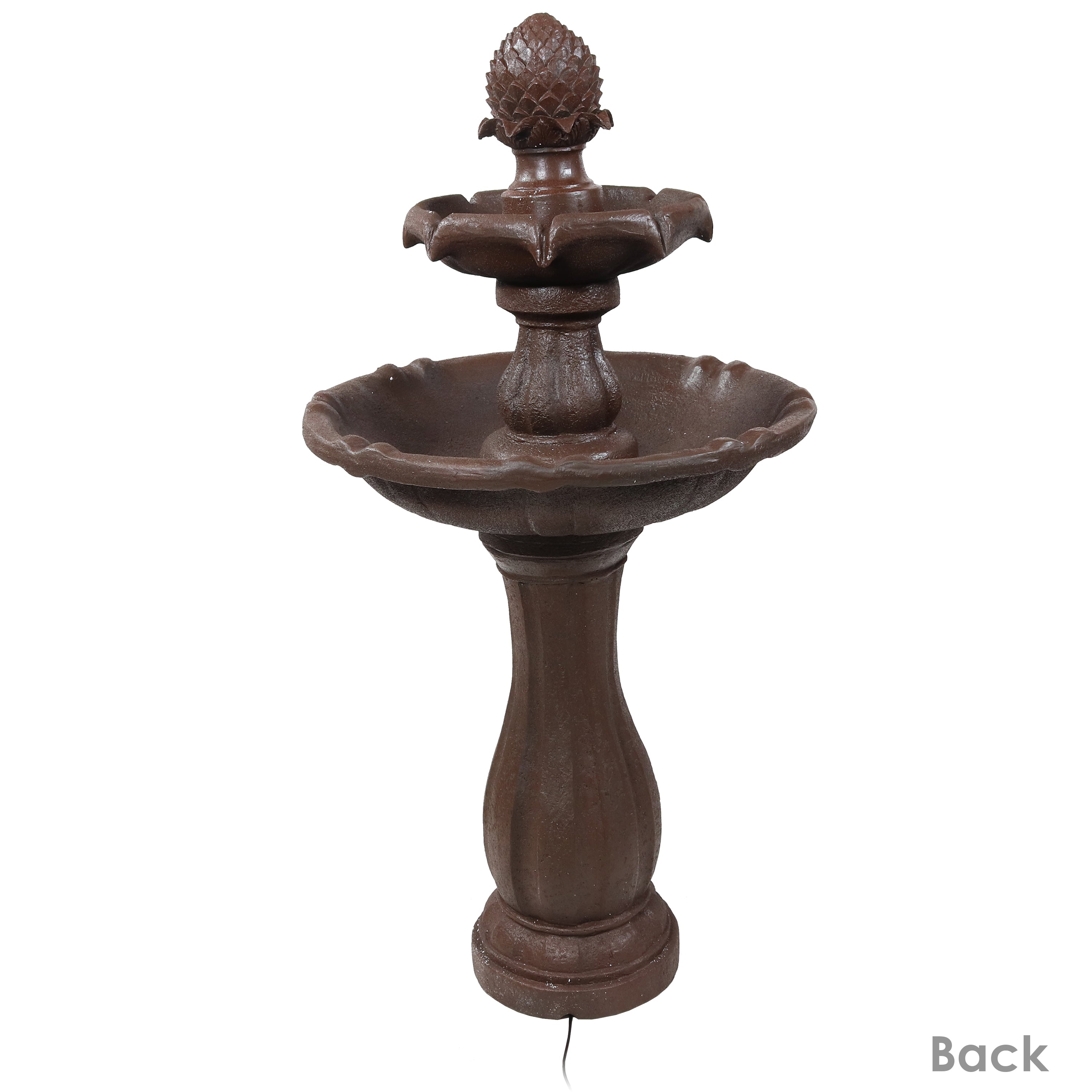 Sunnydaze 2-Tier Pineapple 46" Solar Fountain with Battery Backup