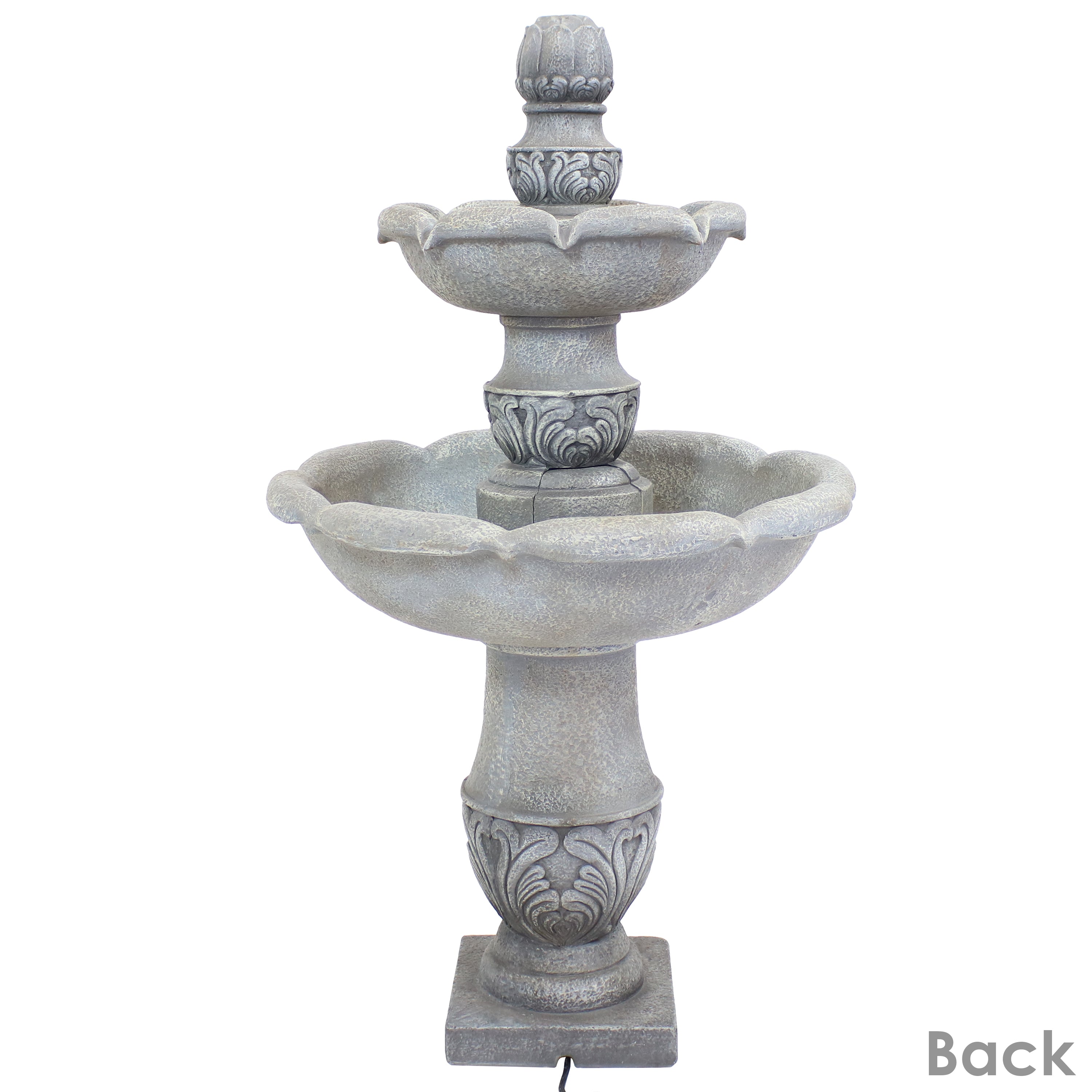 Sunnydaze 50" 2-Tier Outdoor Water Fountain French Garden Design