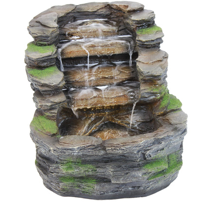 Sunnydaze 13" Shale Falls Outdoor Fountain with LED Lights