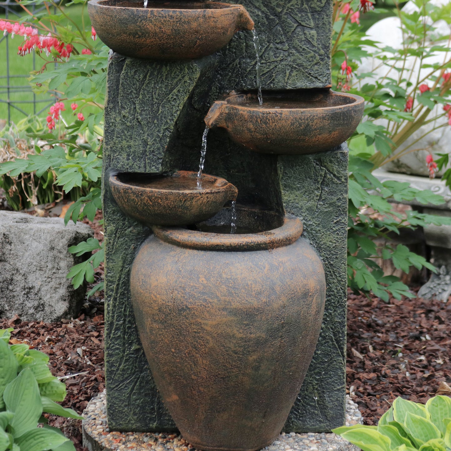 Sunnydaze 39" Cascading Earthenware Pottery Stream Fountain