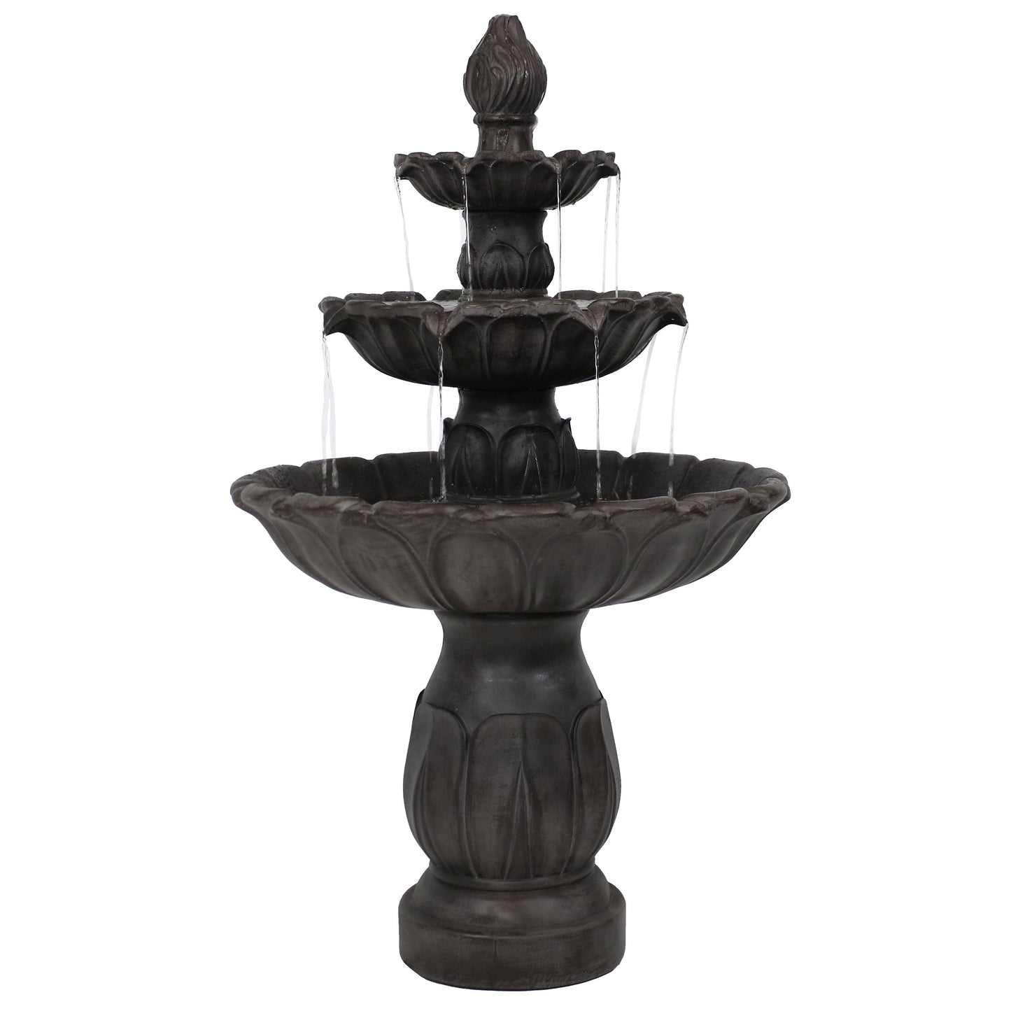 Sunnydaze 46" Classic Tulip 3-Tier Electric Water Fountain