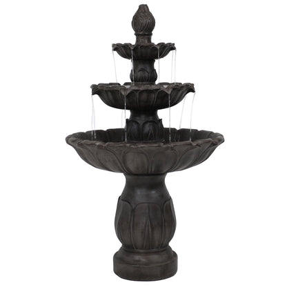 Sunnydaze 46" Classic Tulip 3-Tier Electric Water Fountain