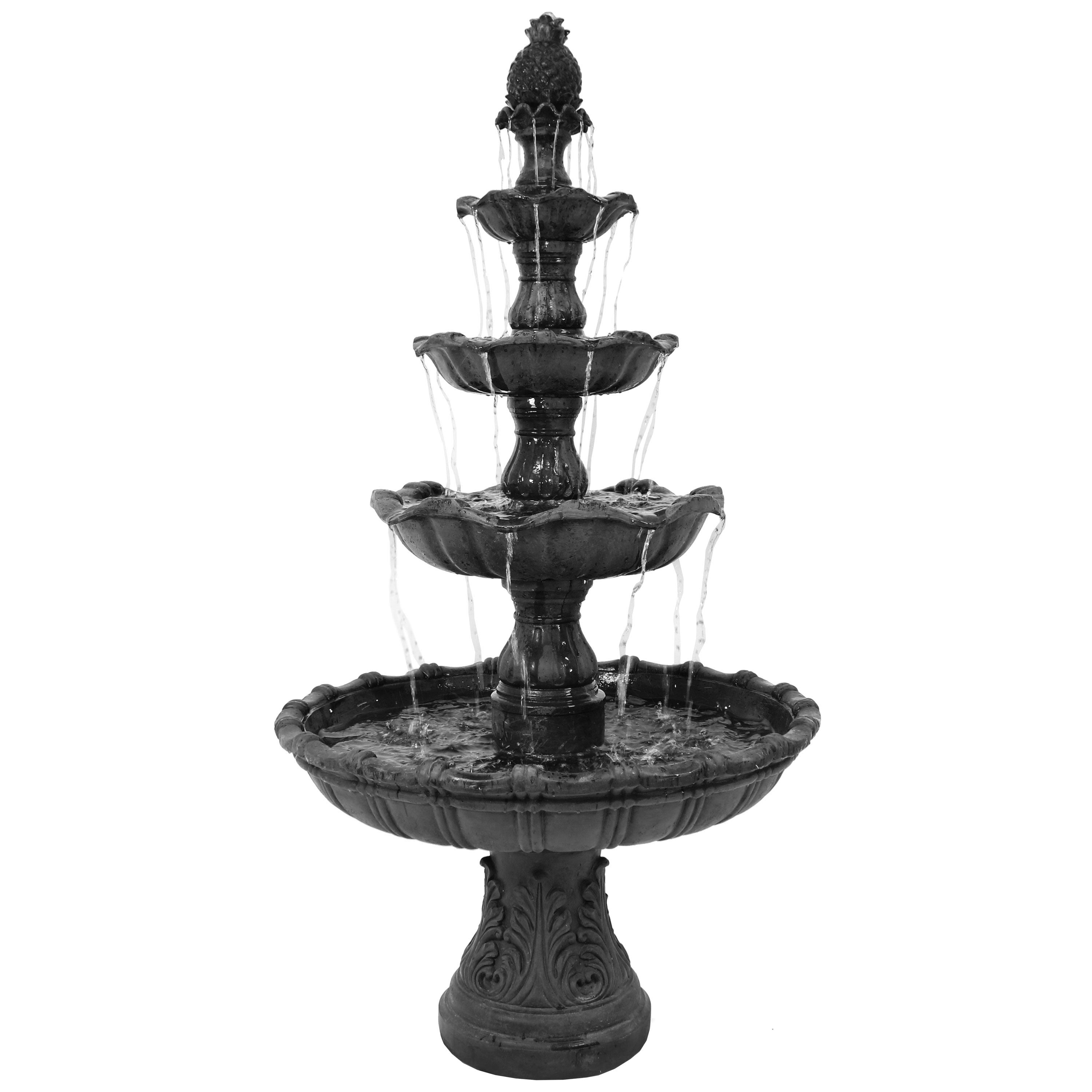 Sunnydaze 80" H 4-Tier Grand Courtyard Outdoor Water Fountain