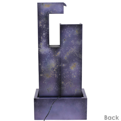 Sunnydaze 32" Cascading Tower Outdoor Metal Fountain with LED Lights