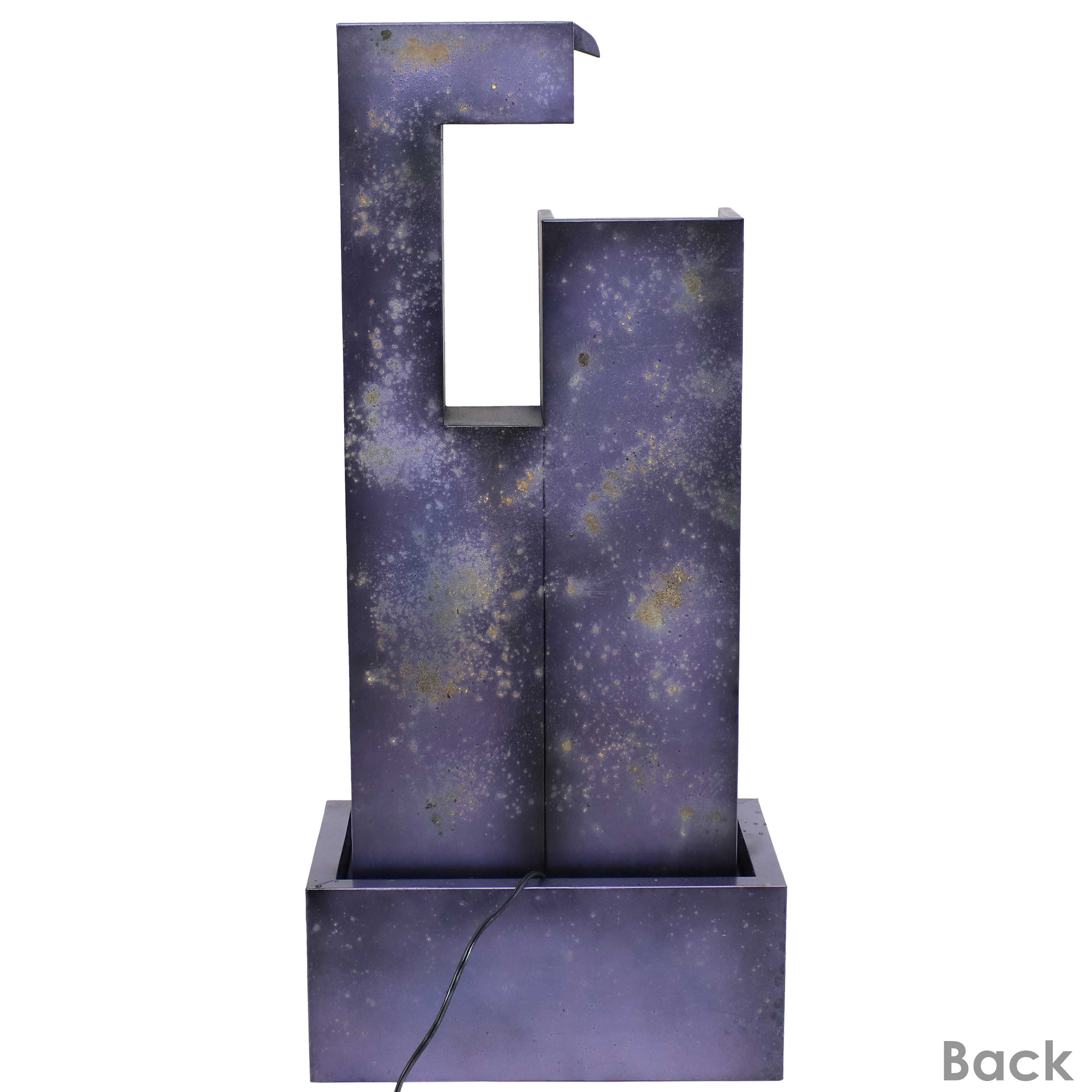 Sunnydaze 32" Cascading Tower Outdoor Metal Fountain with LED Lights