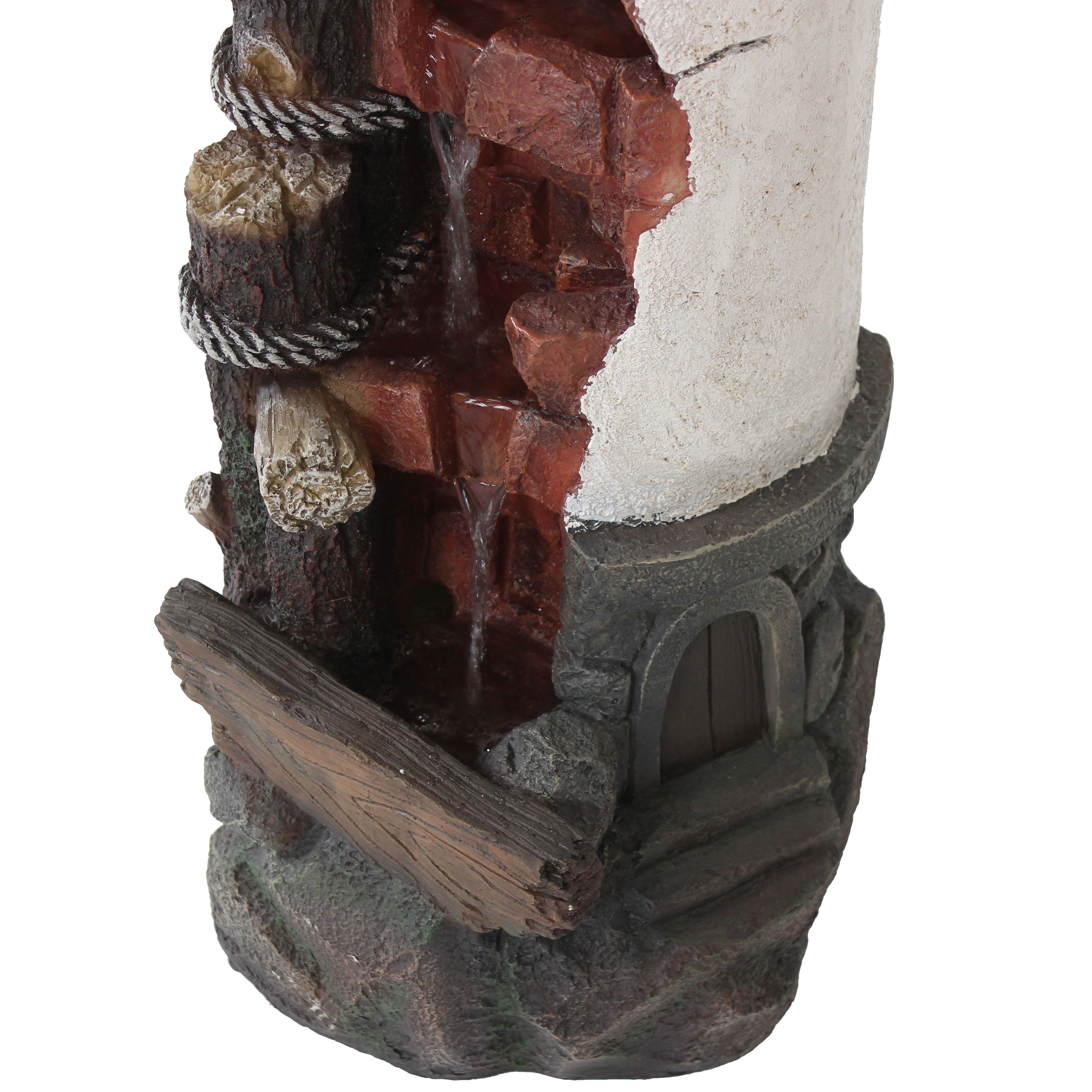 Sunnydaze Gull's Cove 36" Outdoor Lighthouse Fountain with LED Light