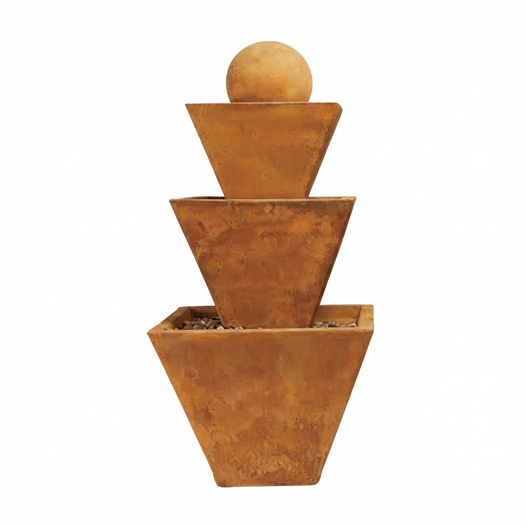 Giannini Garden Tiered Cast Stone Outdoor Garden Fountain with Ball