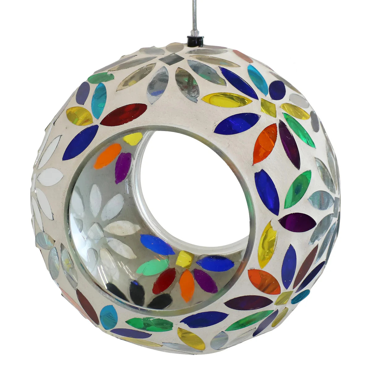 Sunnydaze 6" Mosaic Fly-Through Hanging Bird Feeder