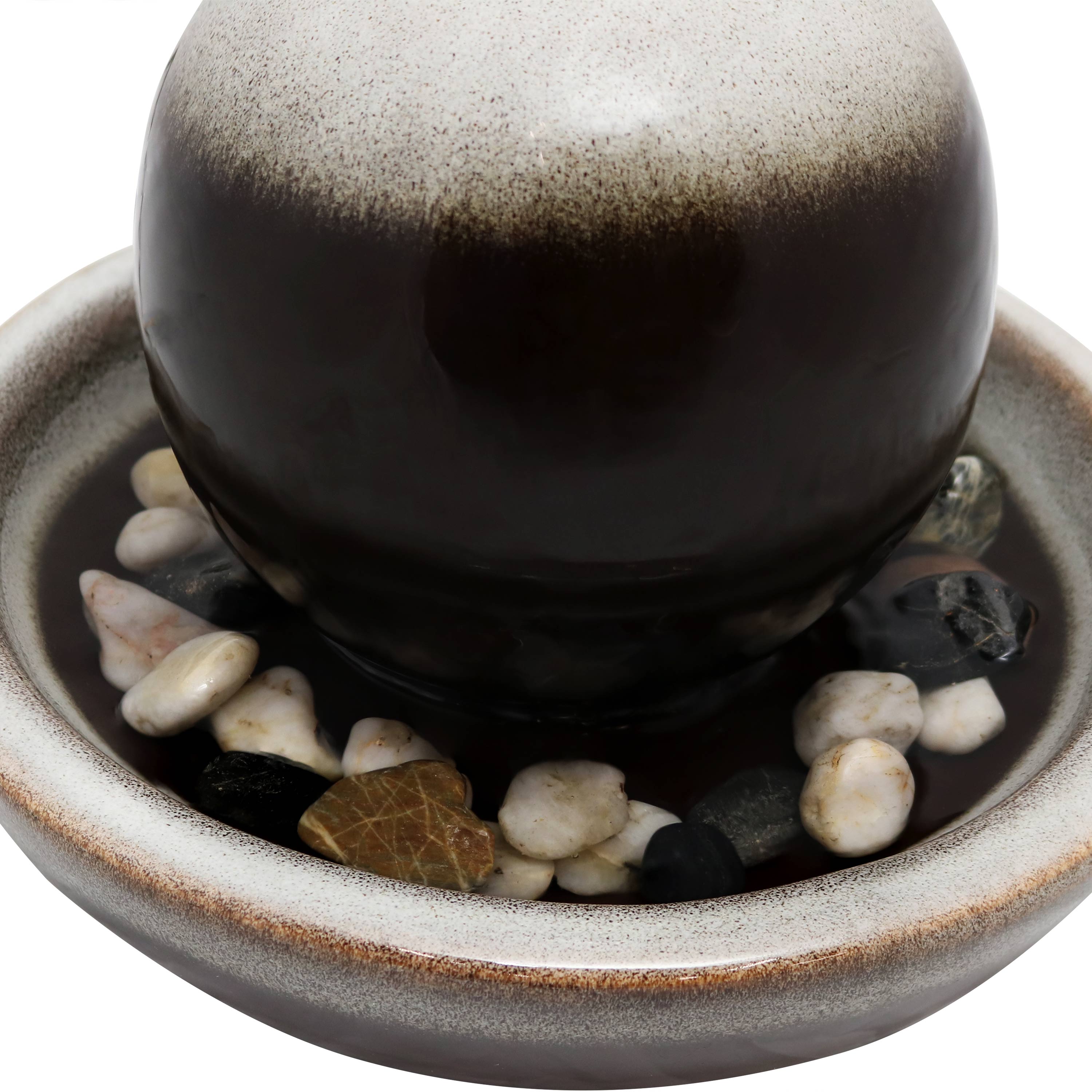 Sunnydaze Ceramic Tabletop 7" Water Fountain with Modern Orb Design
