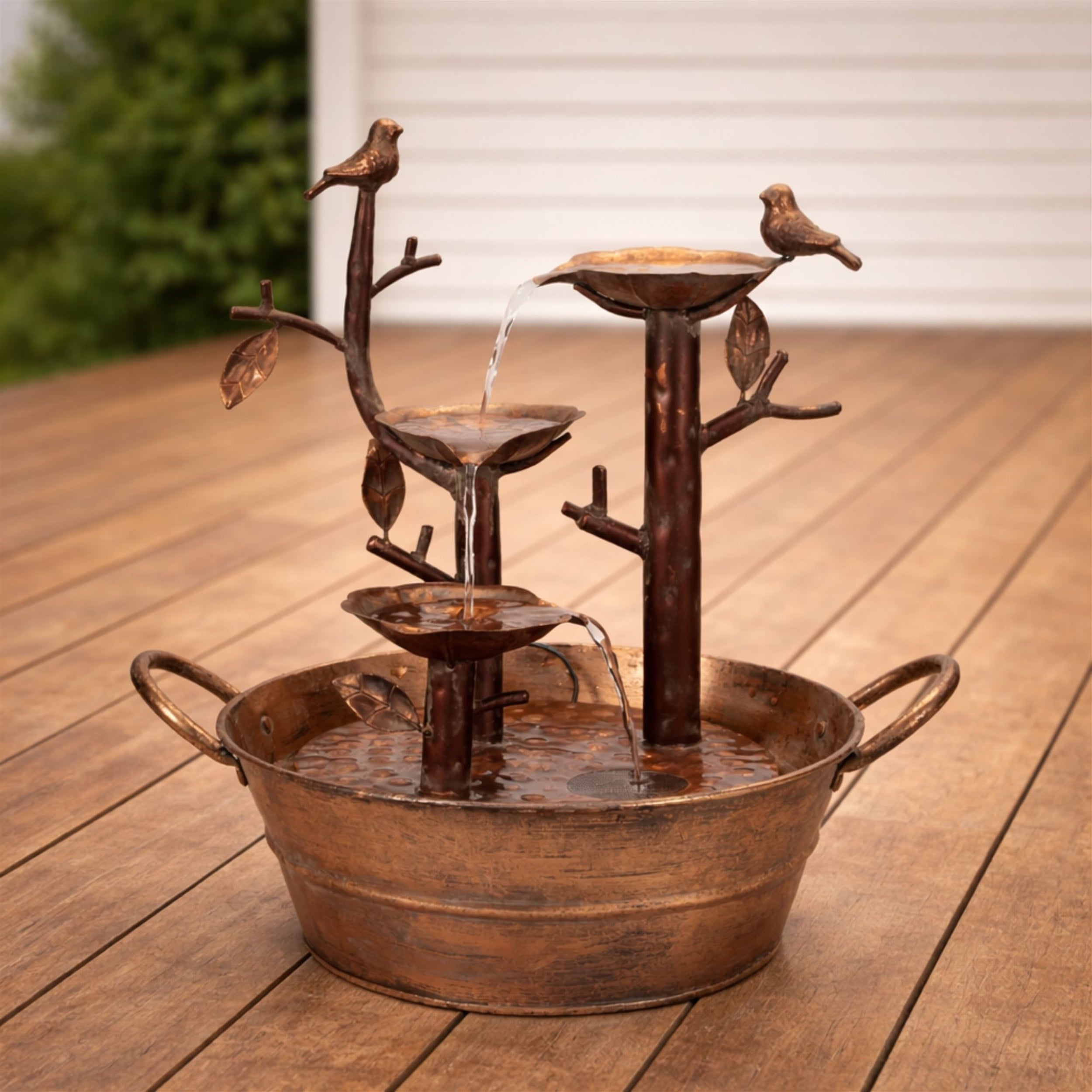 Melrose International 18.5”H Iron Fountain with Birds 96088DS