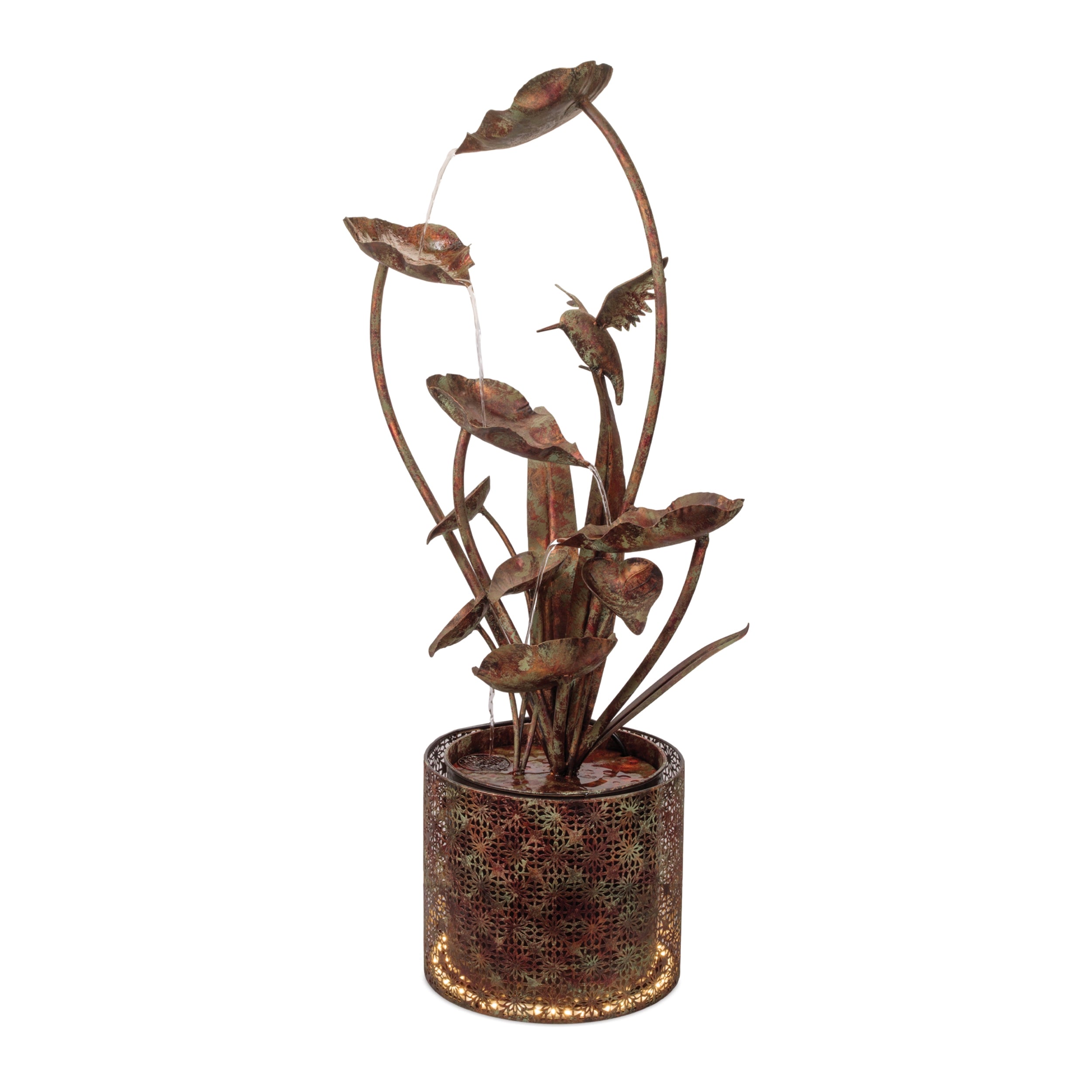 Melrose International 42”H Iron Fountain with Light 96267DS
