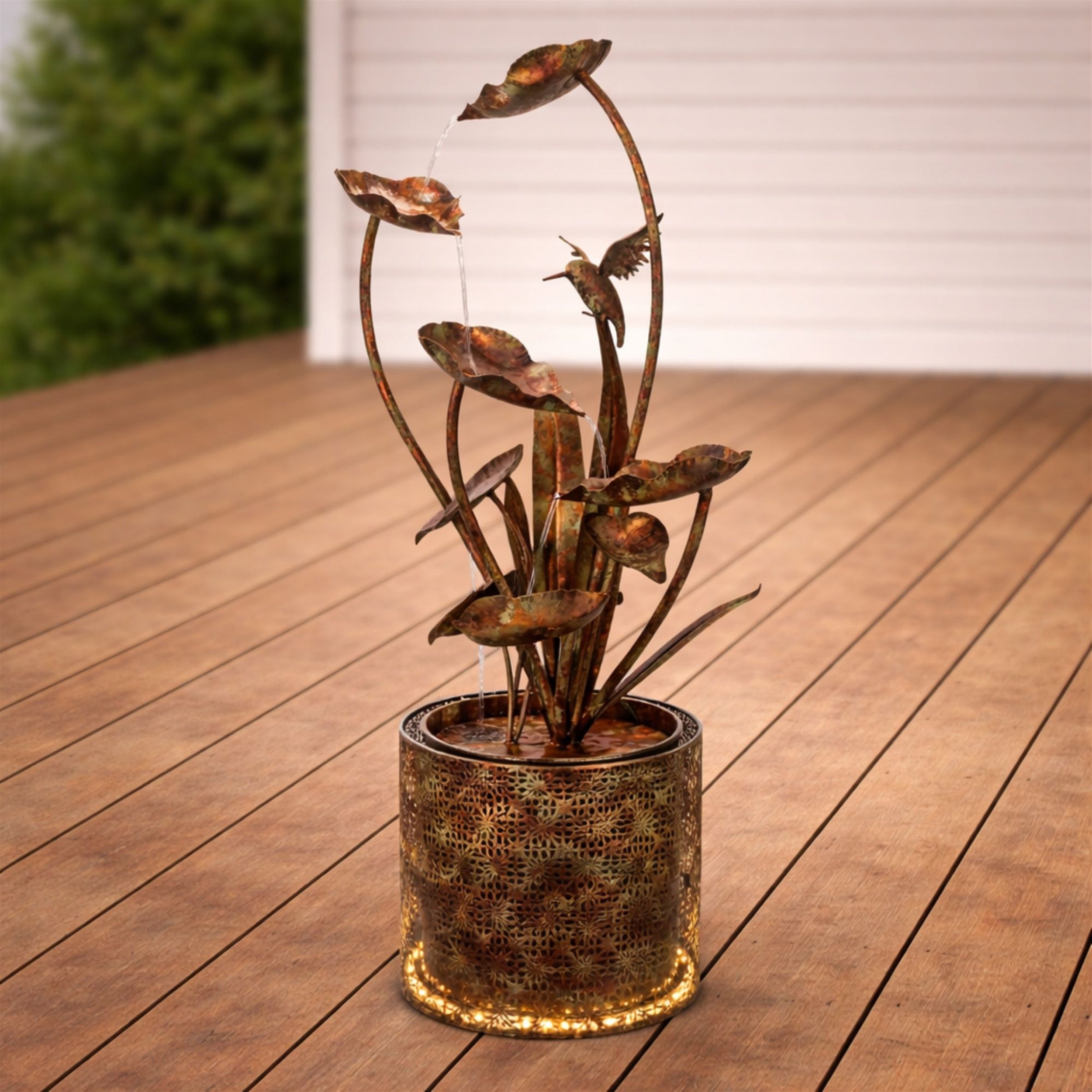 Melrose International 42”H Iron Fountain with Light 96267DS